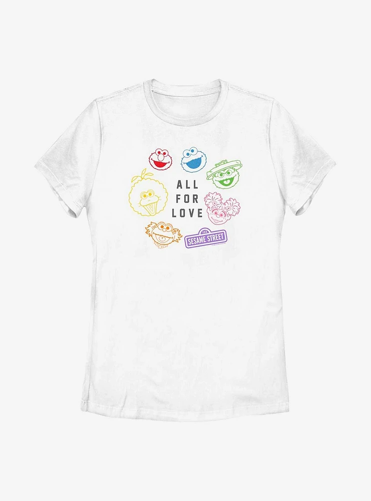 Sesame Street All For Love Womens T-Shirt