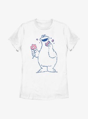 Sesame Street Cookie Monster Flower Womens T-Shirt