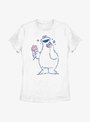 Sesame Street Cookie Monster Flower Womens T-Shirt