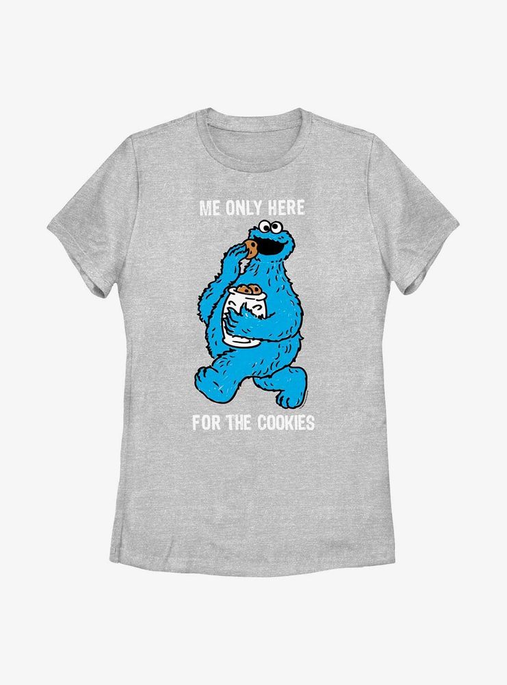 Sesame Street Cookie Monster Only Here For The CookiesWomens T-Shirt