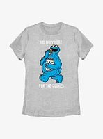 Sesame Street Cookie Monster Only Here For The CookiesWomens T-Shirt