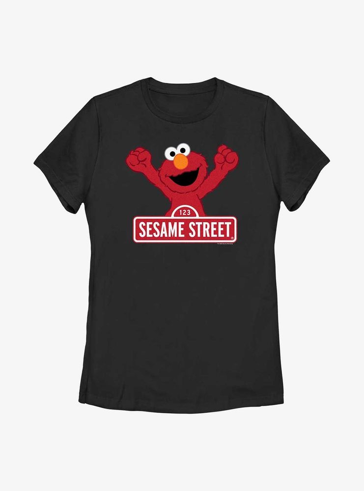 Sesame Street Elmo Varsity Sign Womens T-Shirt