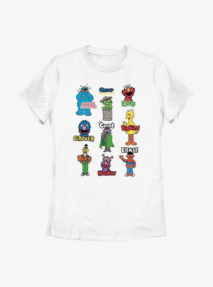 Sesame Street Group Panels Womens T-Shirt