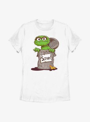 Sesame Street Oscar Scram Sign Womens T-Shirt