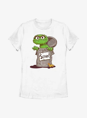 Sesame Street Oscar Scram Sign Womens T-Shirt
