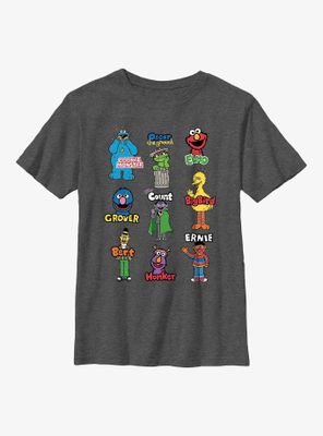 Sesame Street Group Panels Youth T-Shirt