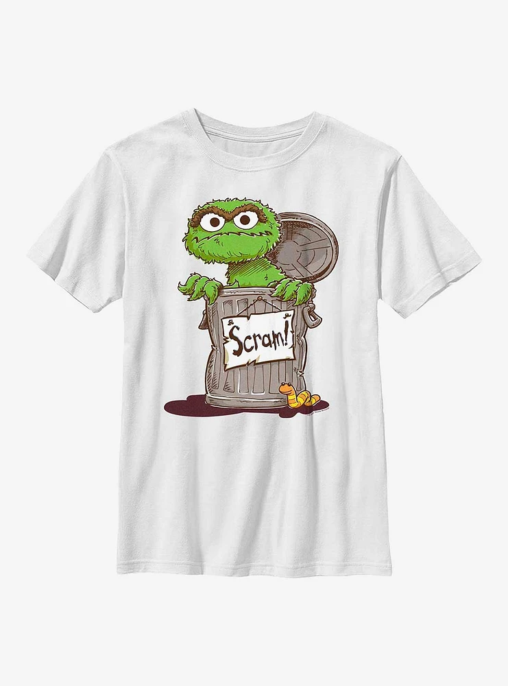 Sesame Street Oscar Scram Sign Youth T-Shirt