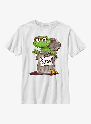 Sesame Street Oscar Scram Sign Youth T-Shirt