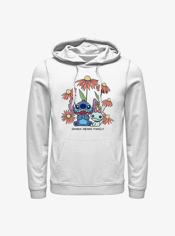 Disney Lilo & Stitch Chibi Floral Ohana Means Family Hoodie