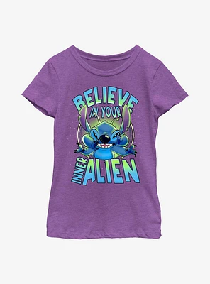 Disney Lilo & Stitch Believe Your Inner Alien Youth Girls T-Shirt