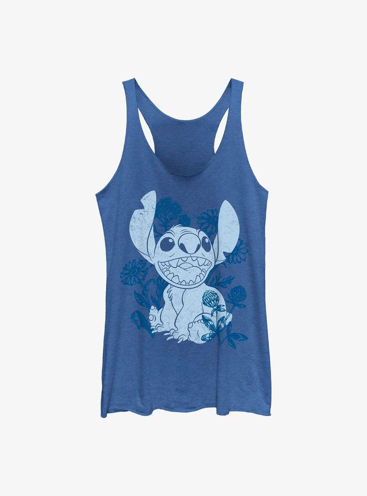 Disney Lilo & Stitch Floral Sketch Womens Tank Top