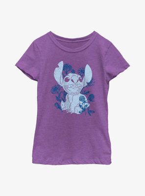 Disney Lilo & Stitch Floral Sketch Youth Girls T-Shirt