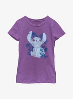 Disney Lilo & Stitch Floral Sketch Youth Girls T-Shirt