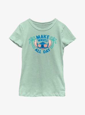 Disney Lilo & Stitch Make Waves All Day Youth Girls T-Shirt