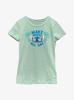 Disney Lilo & Stitch Make Waves All Day Youth Girls T-Shirt