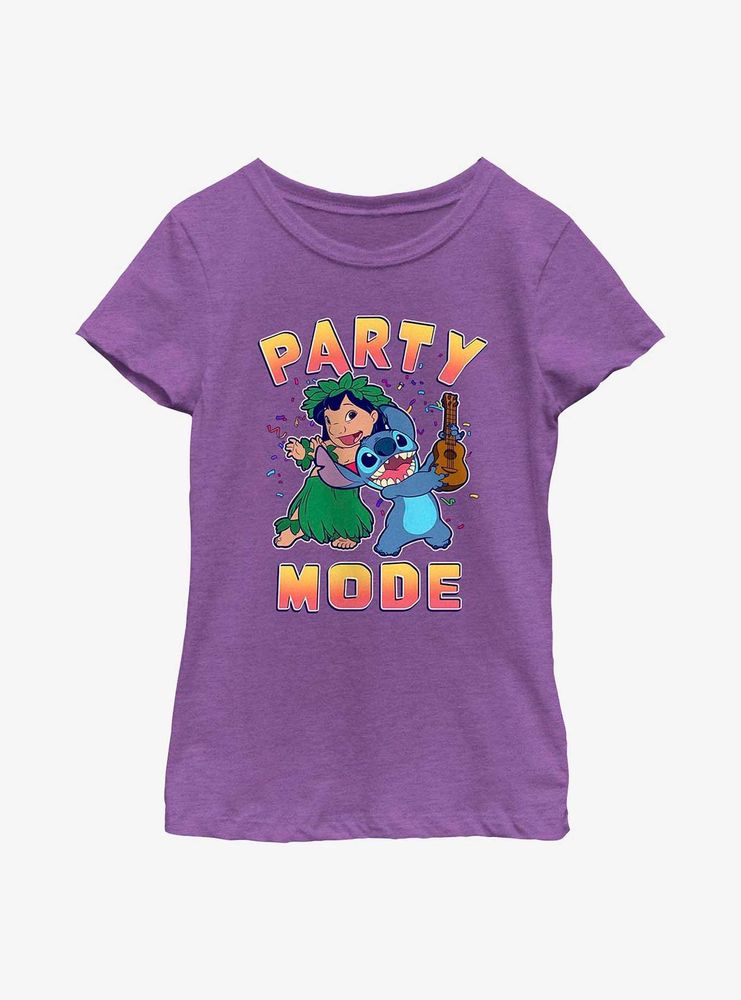 Disney Lilo & Stitch Party Mode Youth Girls T-Shirt