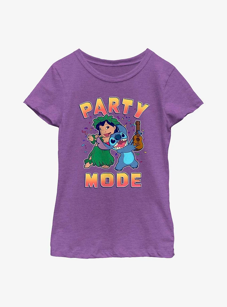 Disney Lilo & Stitch Party Mode Youth Girls T-Shirt