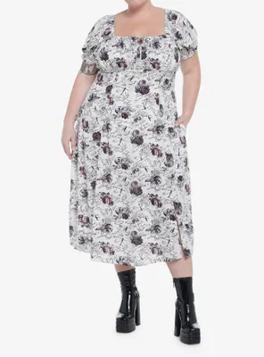 Dark Romance Ivory Empire Midi Dress Plus