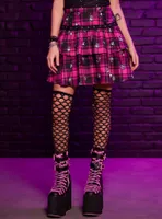 Skelanimals Pink Plaid Tiered Skirt