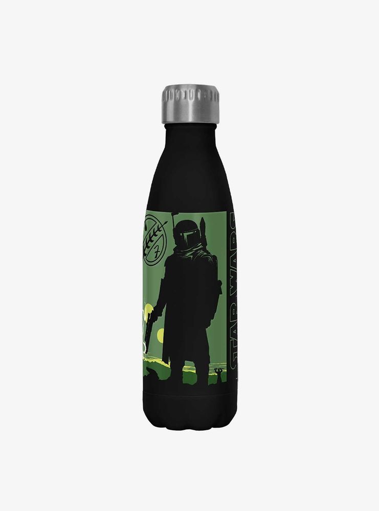 Star Wars The Book of Boba Fett Bouny Hunter For Hire Black Stainless Steel Water Bottle