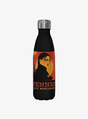 Star Wars The Book of Boba Fett Fennec Shand Poster Black Stainless Steel Water Bottle