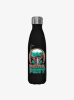 Star Wars The Book of Boba Fett Helmet Circle Black Stainless Steel Water Bottle