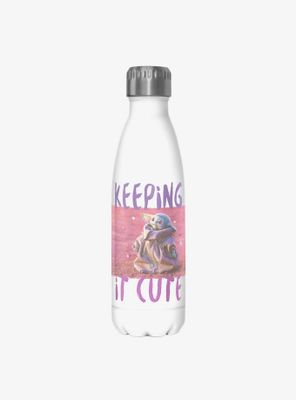 Star Wars The Mandalorian Keeping It Cute White Stainless Steel Water Bottle