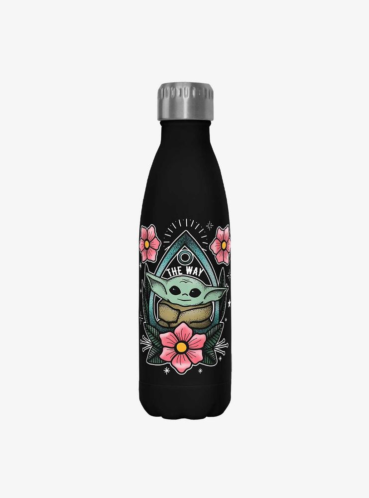 Star Wars The Mandalorian Planchette Child Black Stainless Steel Water Bottle