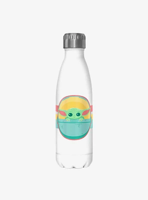 Star Wars The Mandalorian Rainbow Child White Stainless Steel Water Bottle