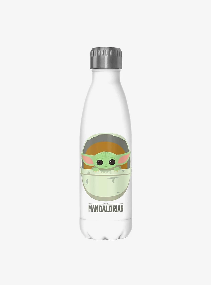 Star Wars The Mandalorian The Child Cute Bassinet White Stainless Steel Water Bottle