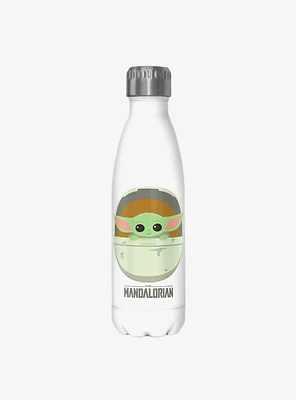 Star Wars The Mandalorian The Child Cute Bassinet White Stainless Steel Water Bottle