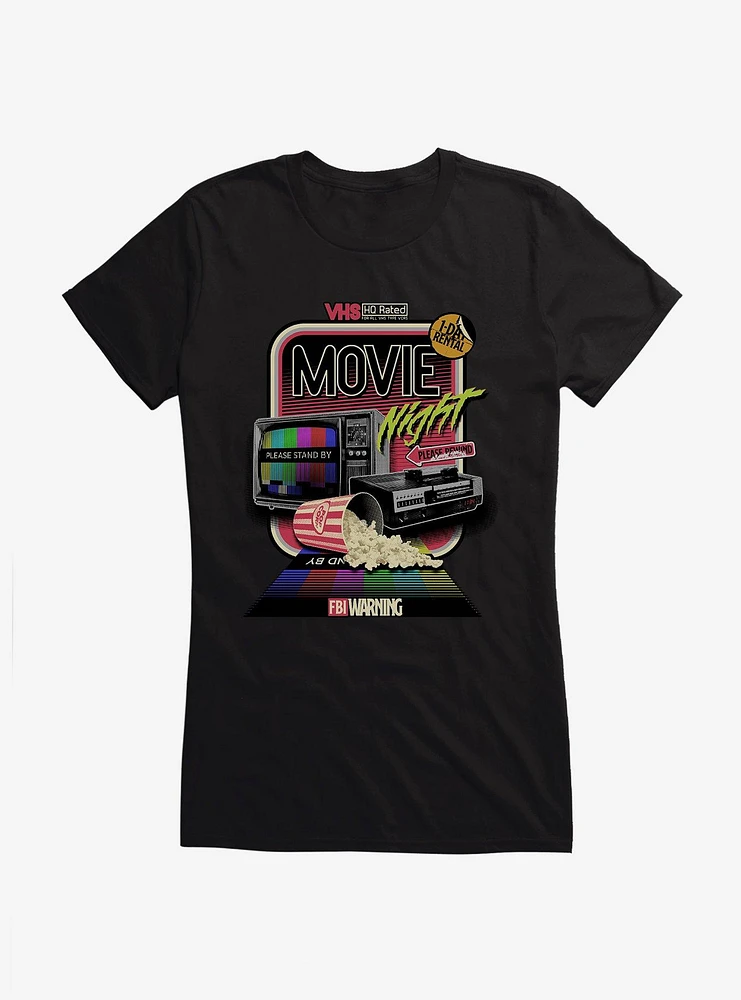 Retro Movie Night Girls T-Shirt