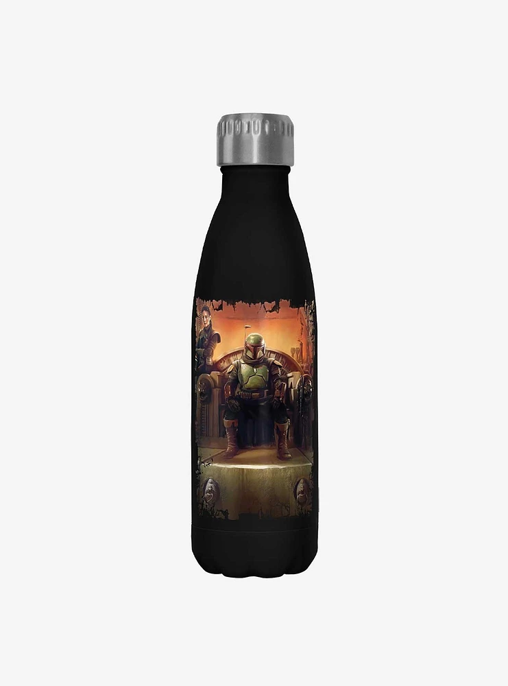 Star Wars The Book of Boba Fett Boba Painterly Throne Black Stainless Steel Water Bottle