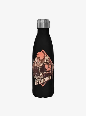 Star Wars The Book of Boba Fett Greeting From Tatooine Black Stainless Steel Water Bottle