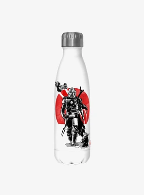 Star Wars The Mandalorian Mandolorian Sumi Ink White Stainless Steel Water Bottle