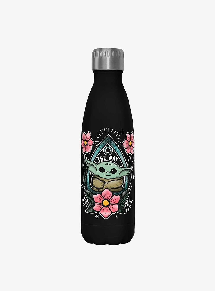 Star Wars The Mandalorian Planchette Child Black Stainless Steel Water Bottle