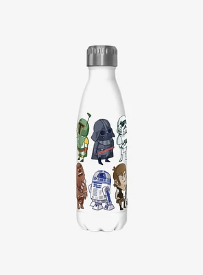 Star Wars Doodles White Stainless Steel Water Bottle