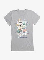 DC League of Super-Pets Metropolis Map Story Book Girls T-Shirt