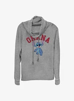 Disney Lilo & Stitch Ohana Collegiate Cowl Neck Long-Sleeve Top