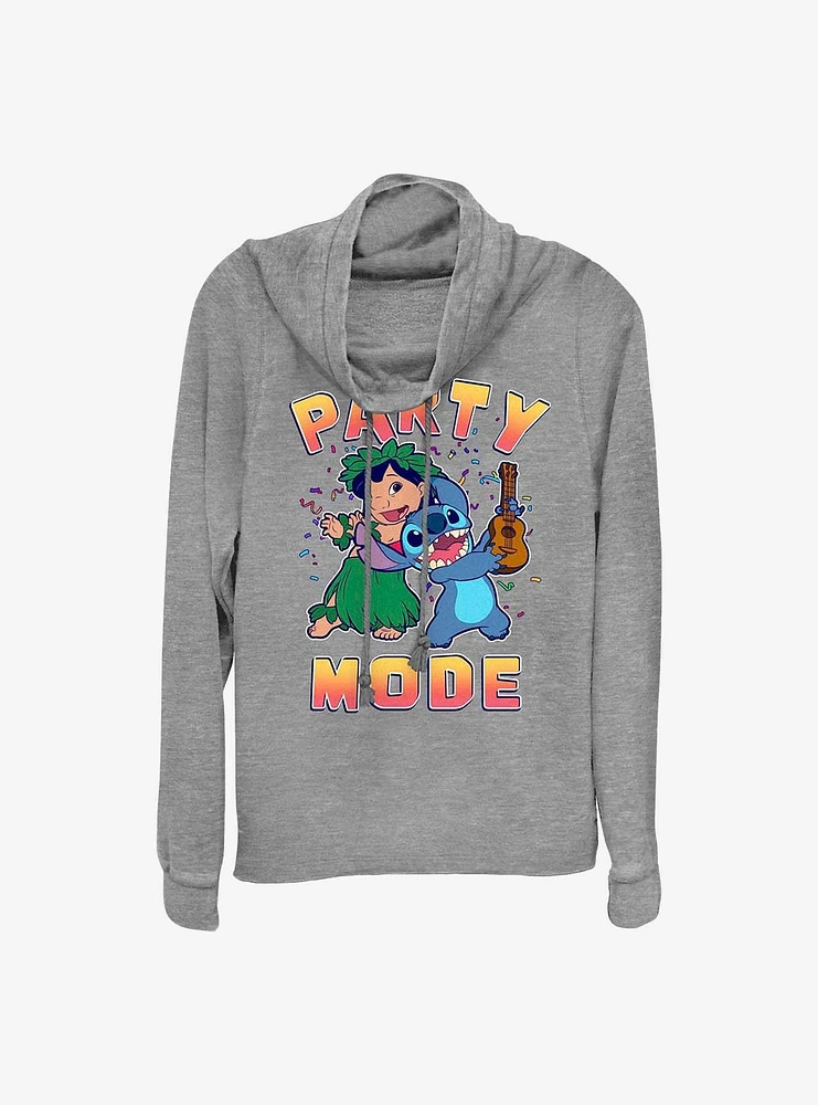 Disney Lilo & Stitch Party Mode Cowl Neck Long-Sleeve Top