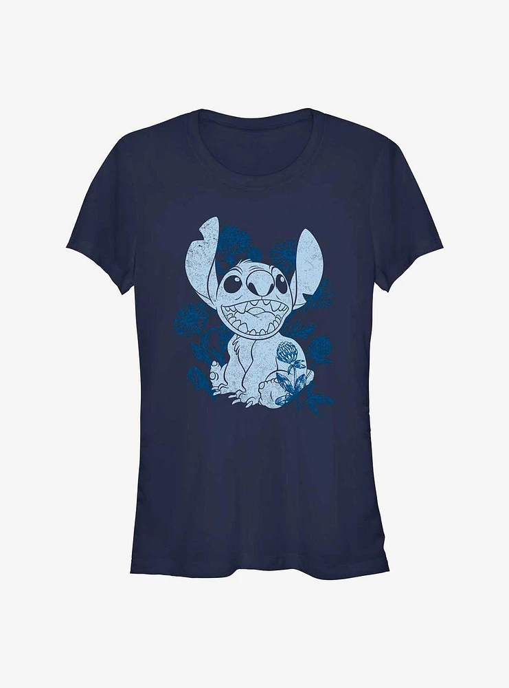 Disney Lilo & Stitch Floral Sketch Girls T-Shirt