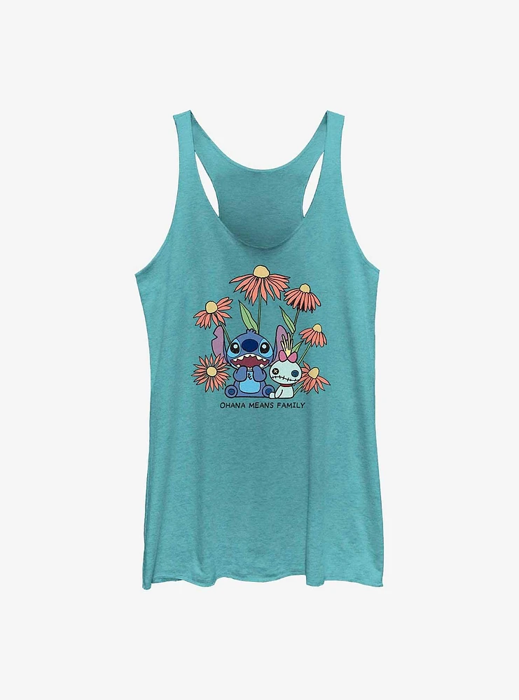 Disney Lilo & Stitch Chibi Floral Girls Tank