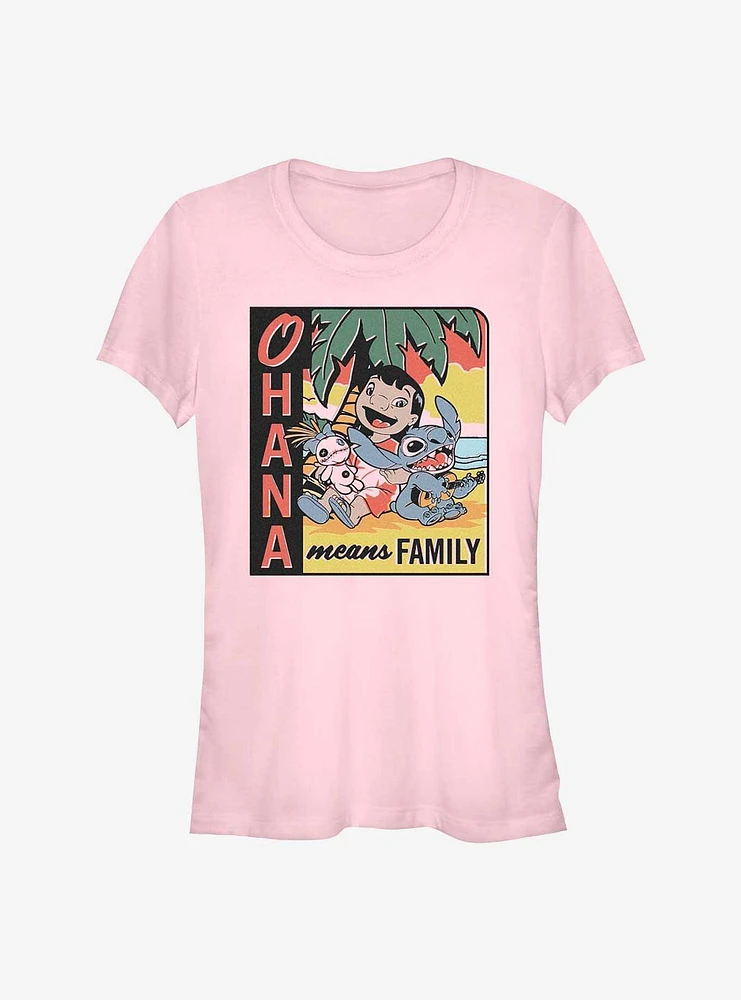 Disney Lilo & Stitch Ohana Means Family Beach Girls T-Shirt