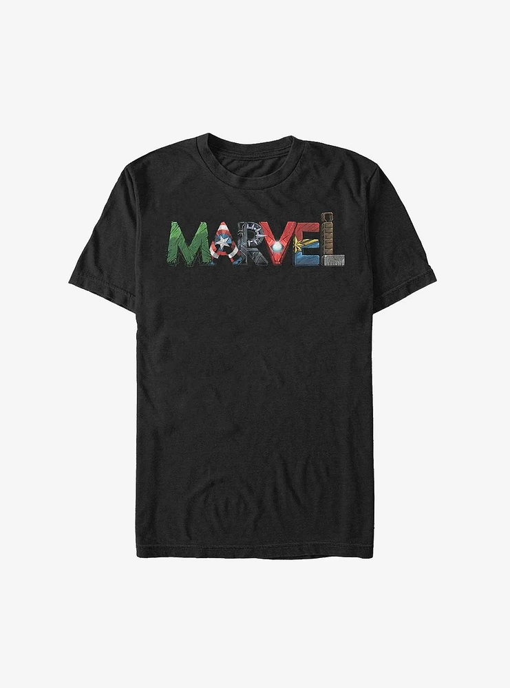 Marvel Hero Letters Logo T-Shirt