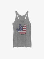 USA I Love You Sign Language Girls Tank