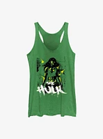 Marvel She Hulk Invincible Green Raw Edge Girls Tank