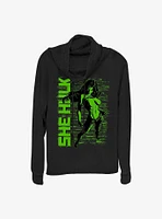 Marvel She Hulk Really Green Cowl Neck Long-Sleeve Girls Top