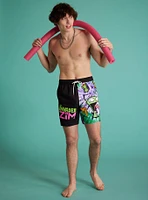 Invader Zim GIR Tie-Dye Split Swim Trunks