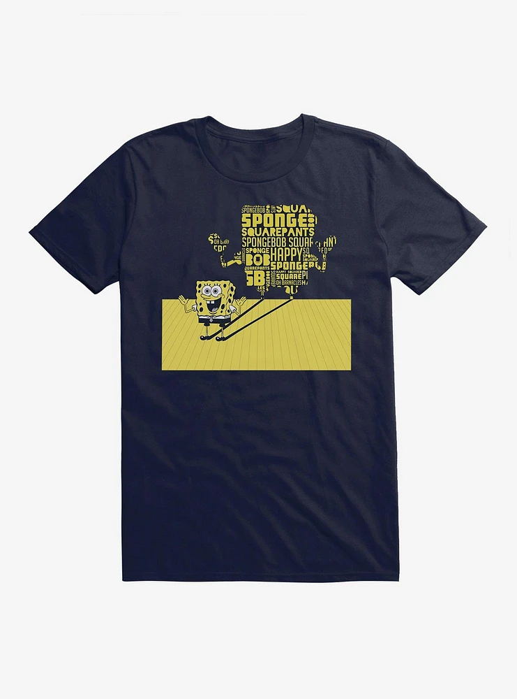 SpongeBob SquarePants Shadow Typography T-Shirt