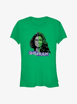 Marvel She-Hulk: Attorney At Law Face Split Girls T-Shirt